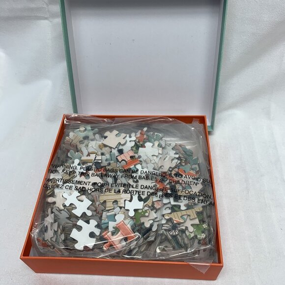 Galison Jigsaw Puzzle Beside the Sea 500 Piece 20" x 20" Boats Ocean Seaside New - Picture 5 of 5